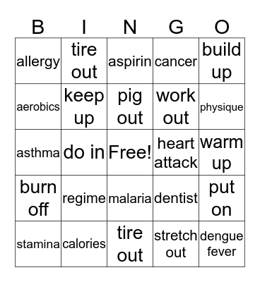 Working Out with Ms Chinh! Bingo Card