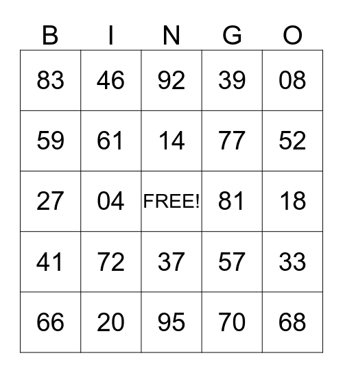 Parallel Senior Villas Bingo Card