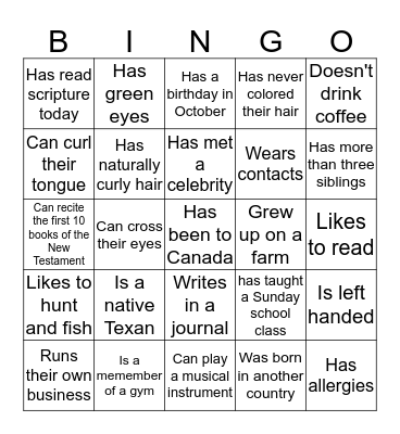 Find someone who  Bingo Card