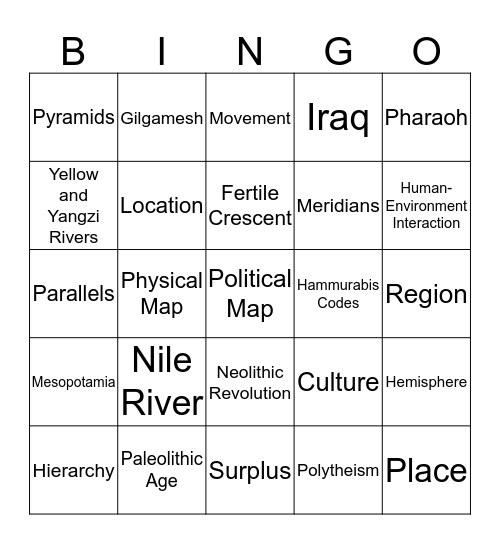 GHW BINGO Card