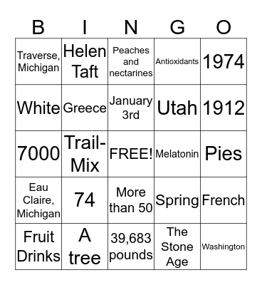 Cherry  Bingo Card