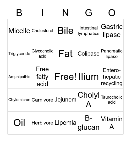 Fat Bingo Card