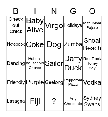 All about Emma H Bingo Card