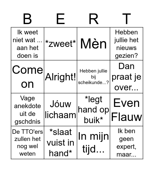 ~De Rooij Bingo~ Bingo Card