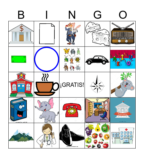Spanish Spelling Practice Bingo Card