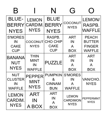 SQUIGLEY BINGO Card