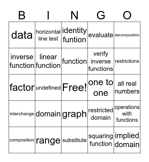 1.6-1.7 Bingo Card