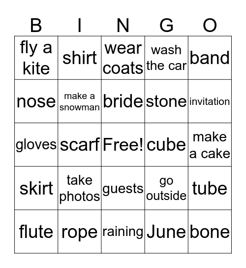big test today! Bingo Card