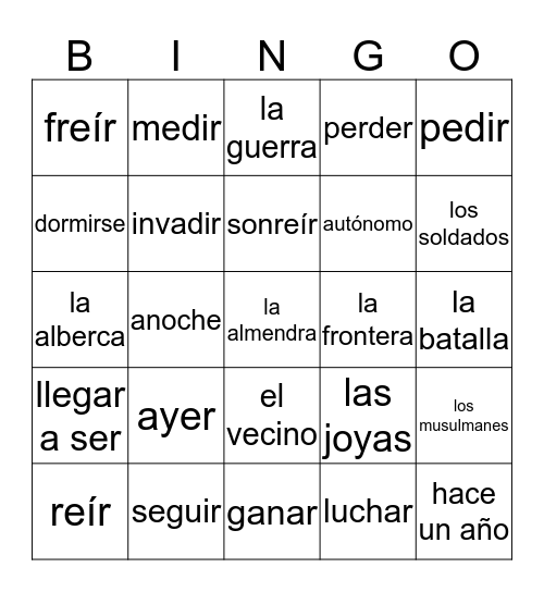 Buen Viaje 3 Capítulo 1 Bingo Card