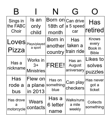 Cell 8 Bingo Icebreaker Bingo Card