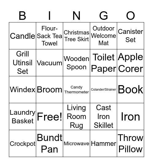 Brooke's Bridal Shower Bingo Card