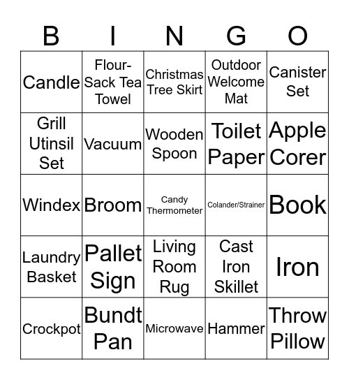 Brooke's Bridal Shower Bingo Card