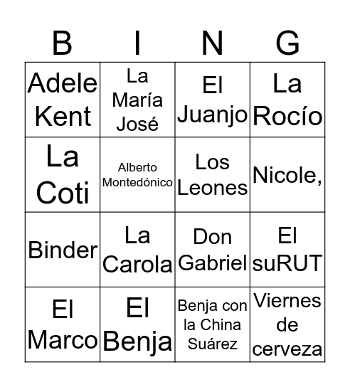 BINGO CEJA Bingo Card