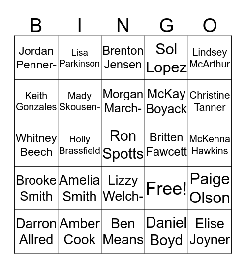 OneStop Bingo Card