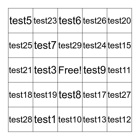 ICE Acronym Bingo Card