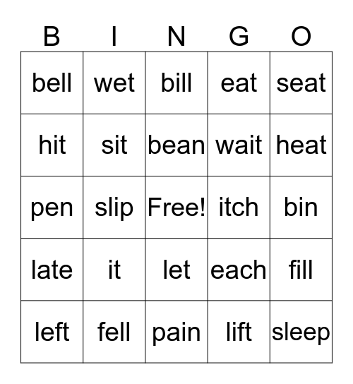 PRONUNCIATION Bingo Card