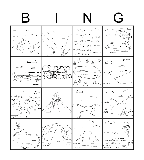 Landforms Bingo Card