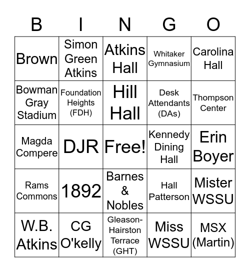 Rams Bingo Card