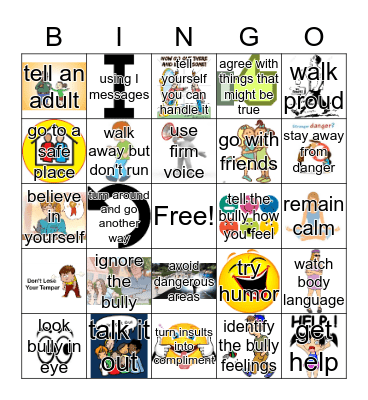 BULLY SOLUTIONS Bingo Card