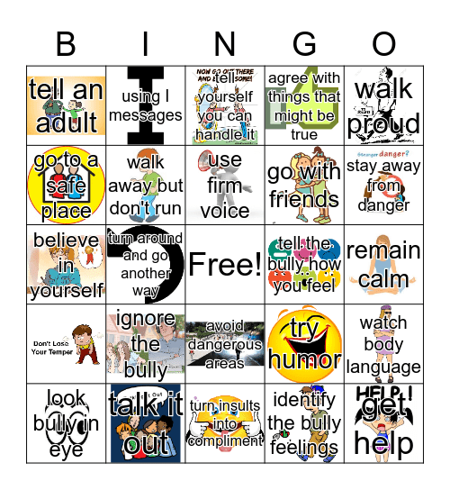BULLY SOLUTIONS Bingo Card