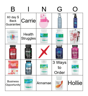 Plexus Night Out Bingo Card