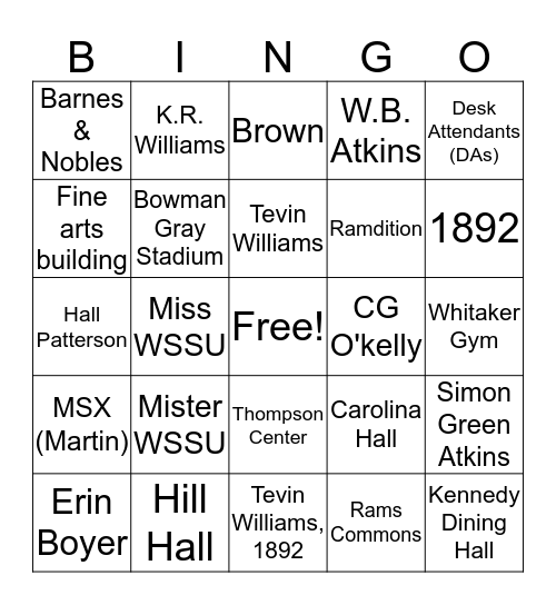 Rams Bingo Card