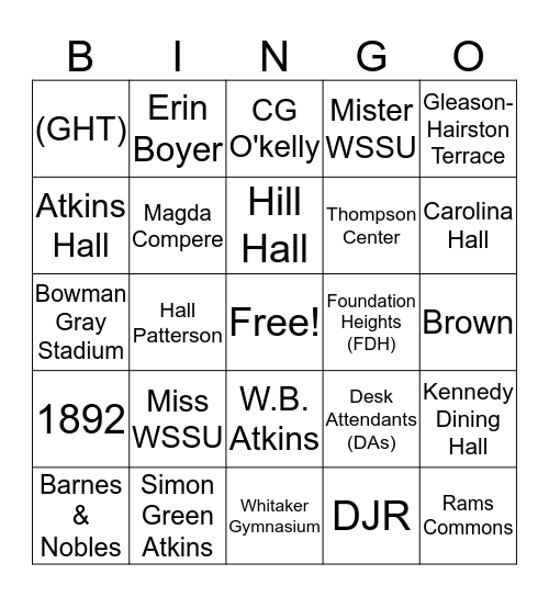 Rams Bingo Card