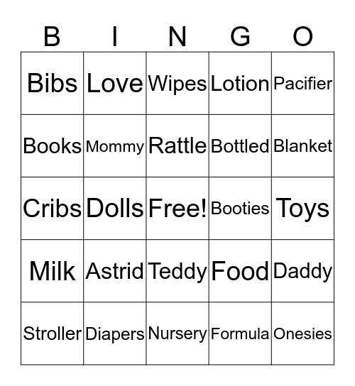 Baby Dragon Bingo Card