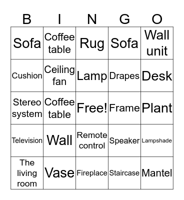 客廳三語賓果 Bingo Card