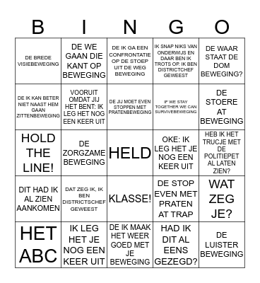 DE PETER GIELING BINGOKAART Bingo Card