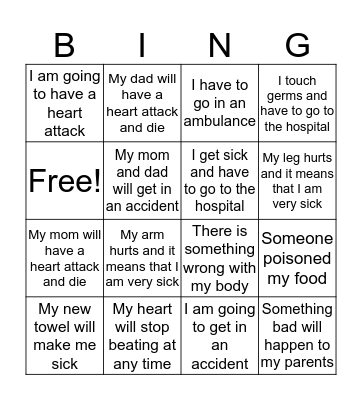 Brain Toot Bingo Card