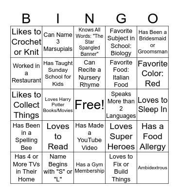 Superhero Bonanza Bingo Card