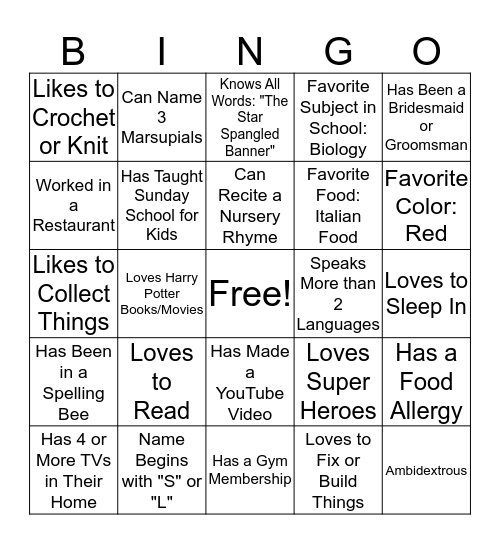 Superhero Bonanza Bingo Card