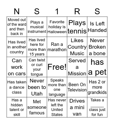 I put a spell on you Bingo Card