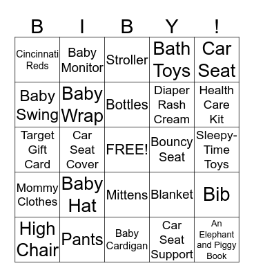 BABY BINGO Card