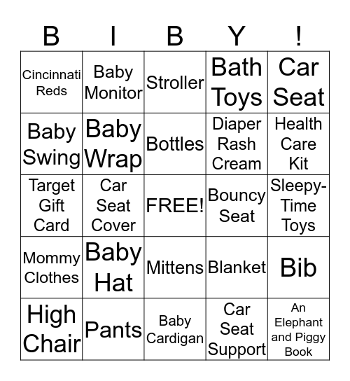 BABY BINGO Card