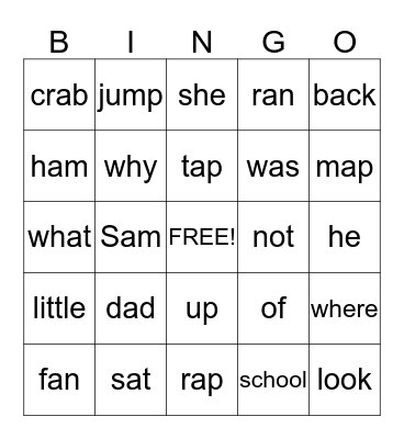 Week 2 Bingo Card