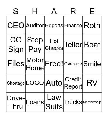 Fairfield Federal Credit Union Bingo Card