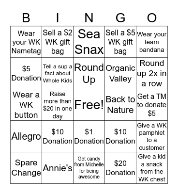 Whole Kids Bingo Card