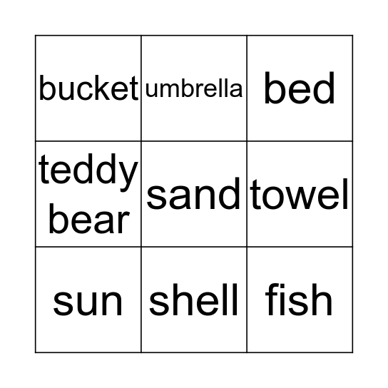 There's a sea in my bedroom Bingo Card