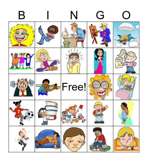 Adjectives en español Bingo Card