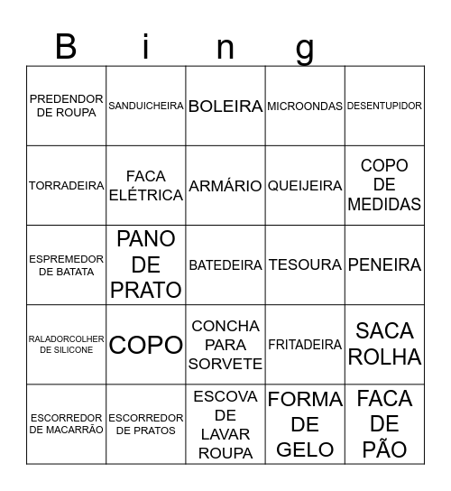 Bingo da Dai Bingo Card