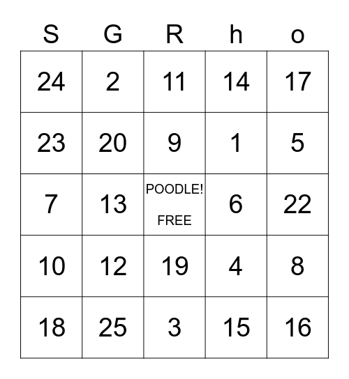 WELCOME BACK Bingo Card