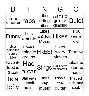 People Bingo Card