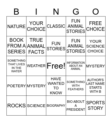 LIBRARY Bingo Card