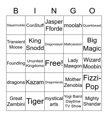 Last Dragonslayer Bingo Card
