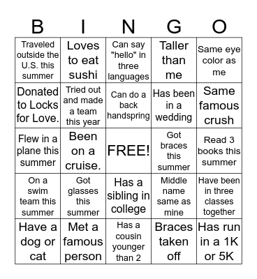 Troop 3441 Rocks! Bingo  Bingo Card