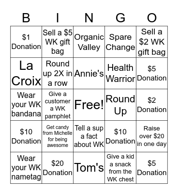 Whole Kids Bingo Card