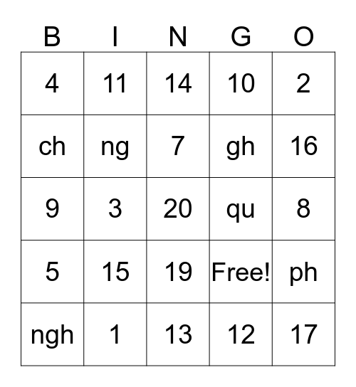 Chơi lô tô Bingo Card