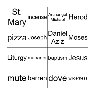 St. John the Baptist Bingo Card